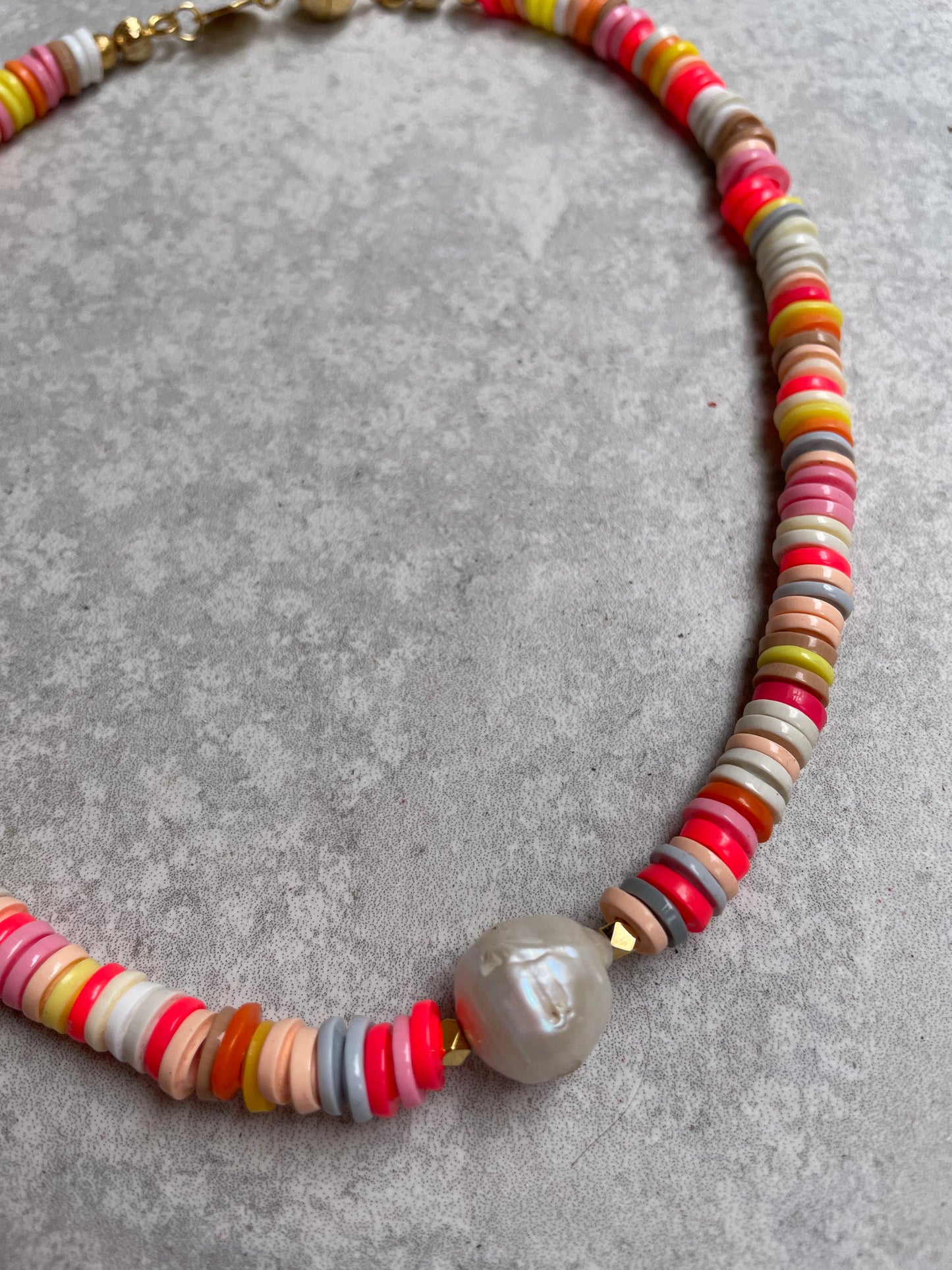 Peach twist necklace