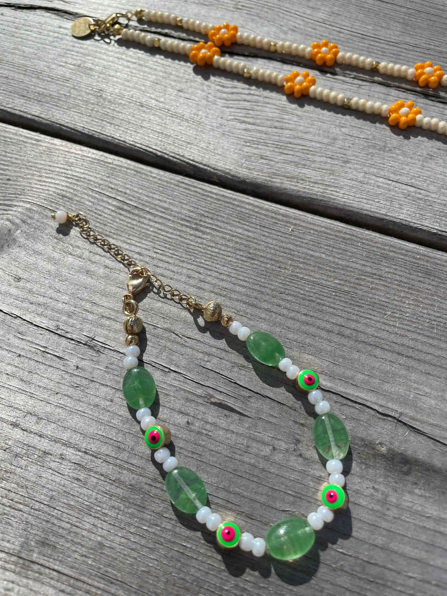 Green eye bracelet/anklet