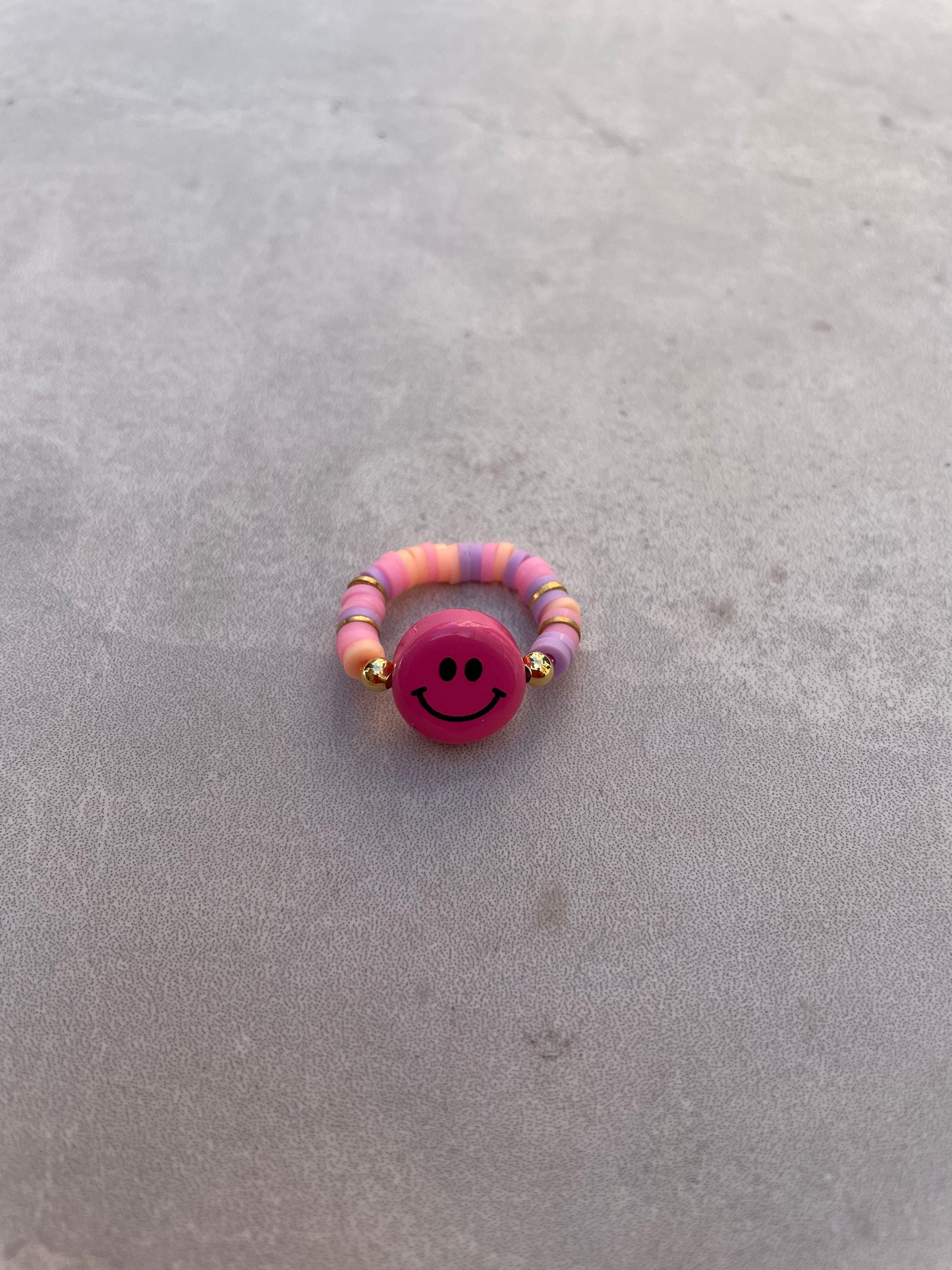 Heishi smiley ring