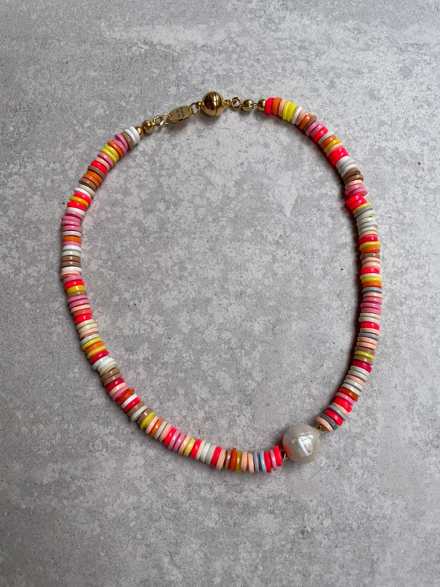 Peach twist necklace