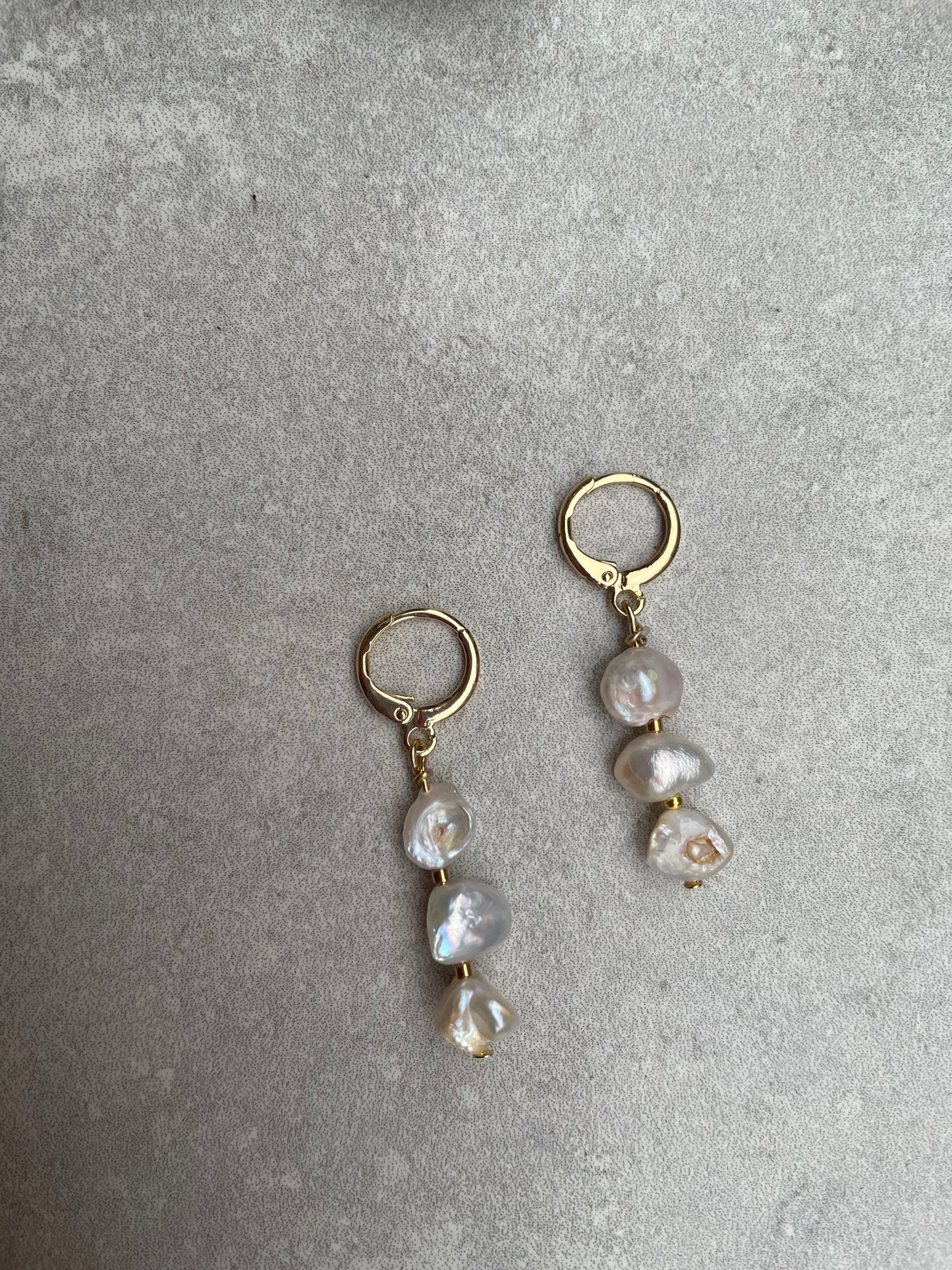 Triple the fun Keishi earrings