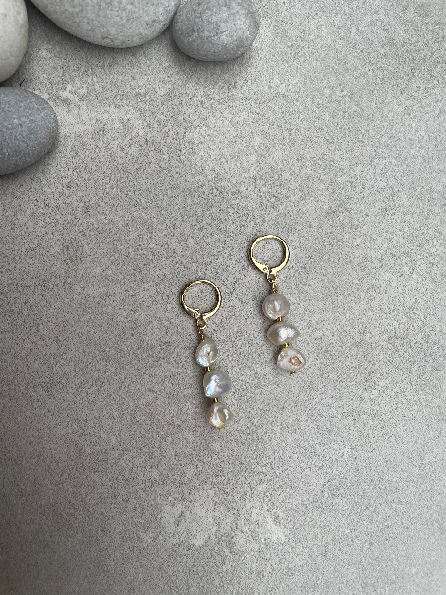 Triple the fun Keishi earrings