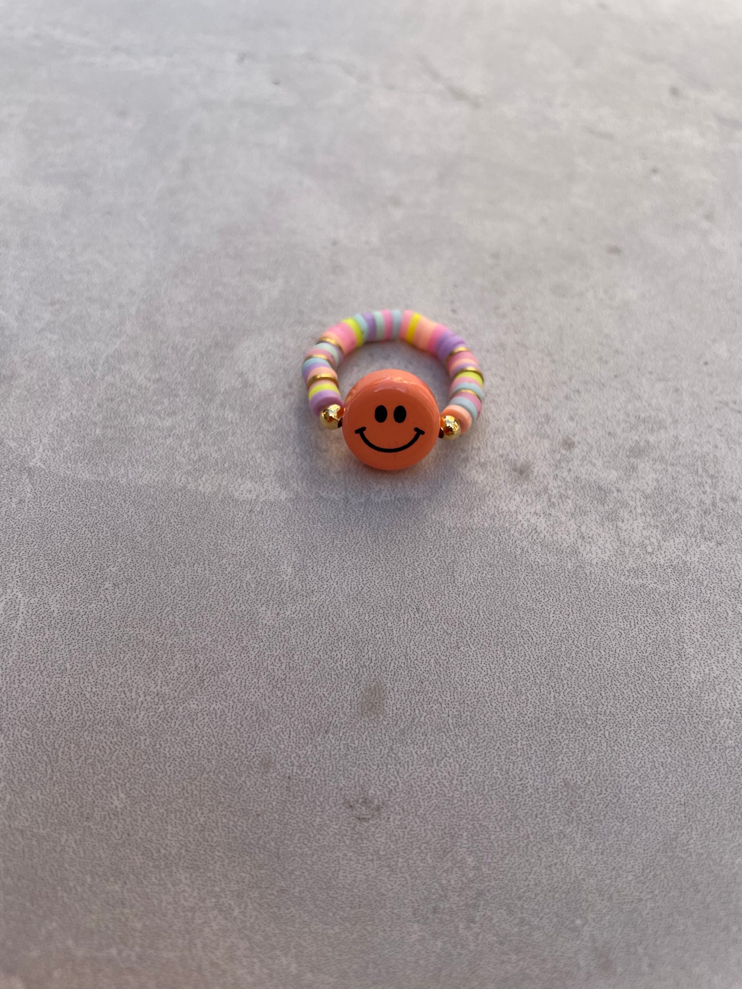 Heishi smiley ring