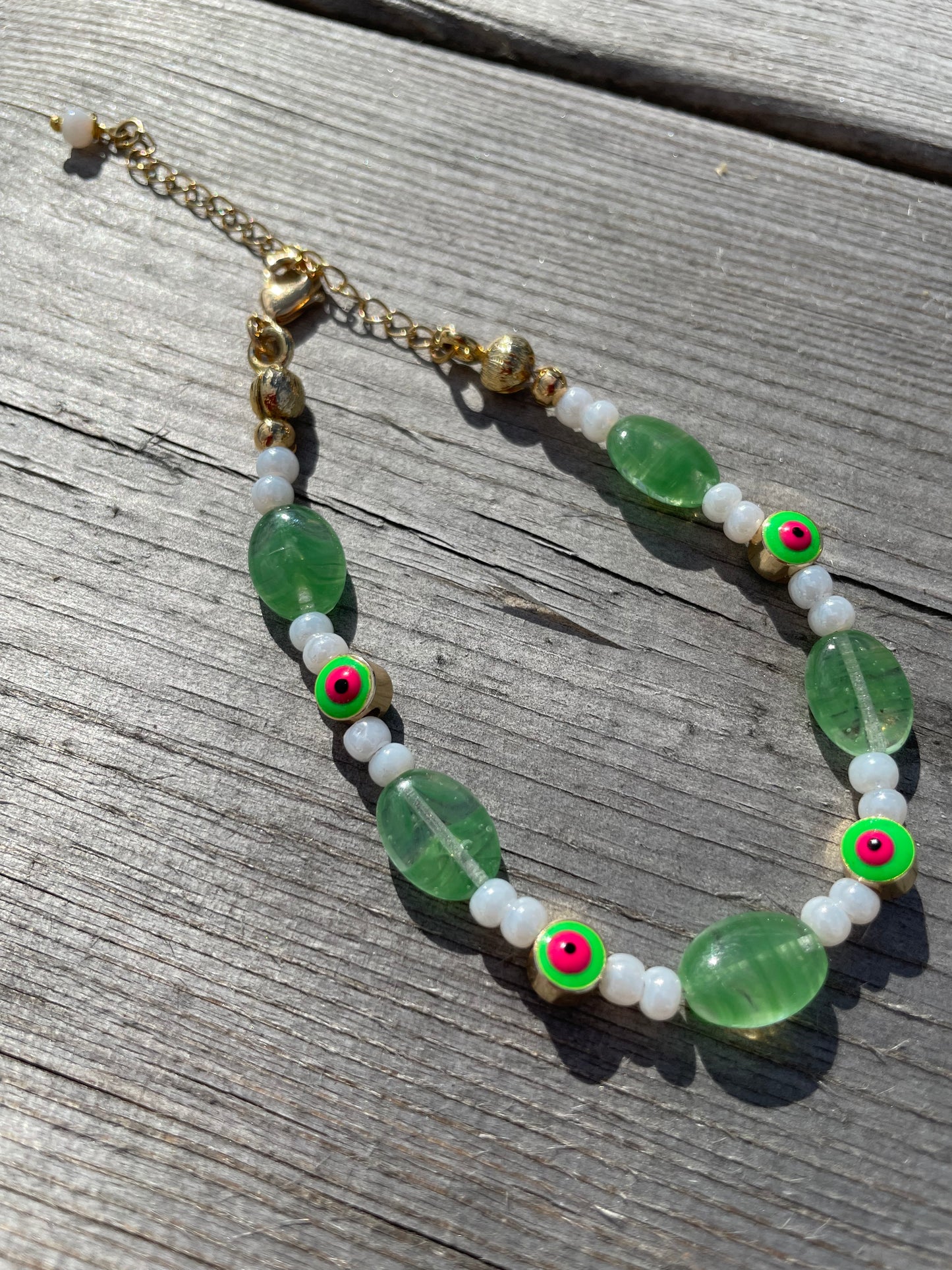 Green eye bracelet/anklet