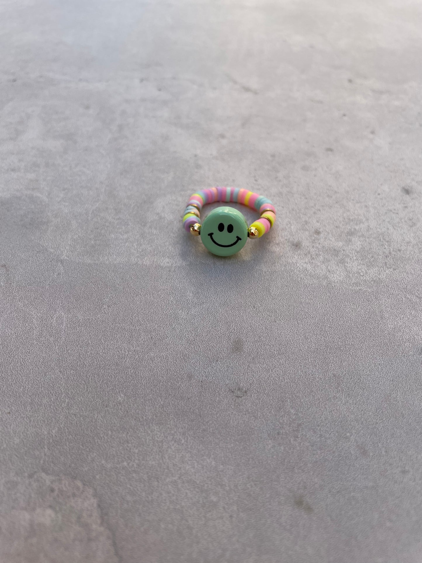 Heishi smiley ring