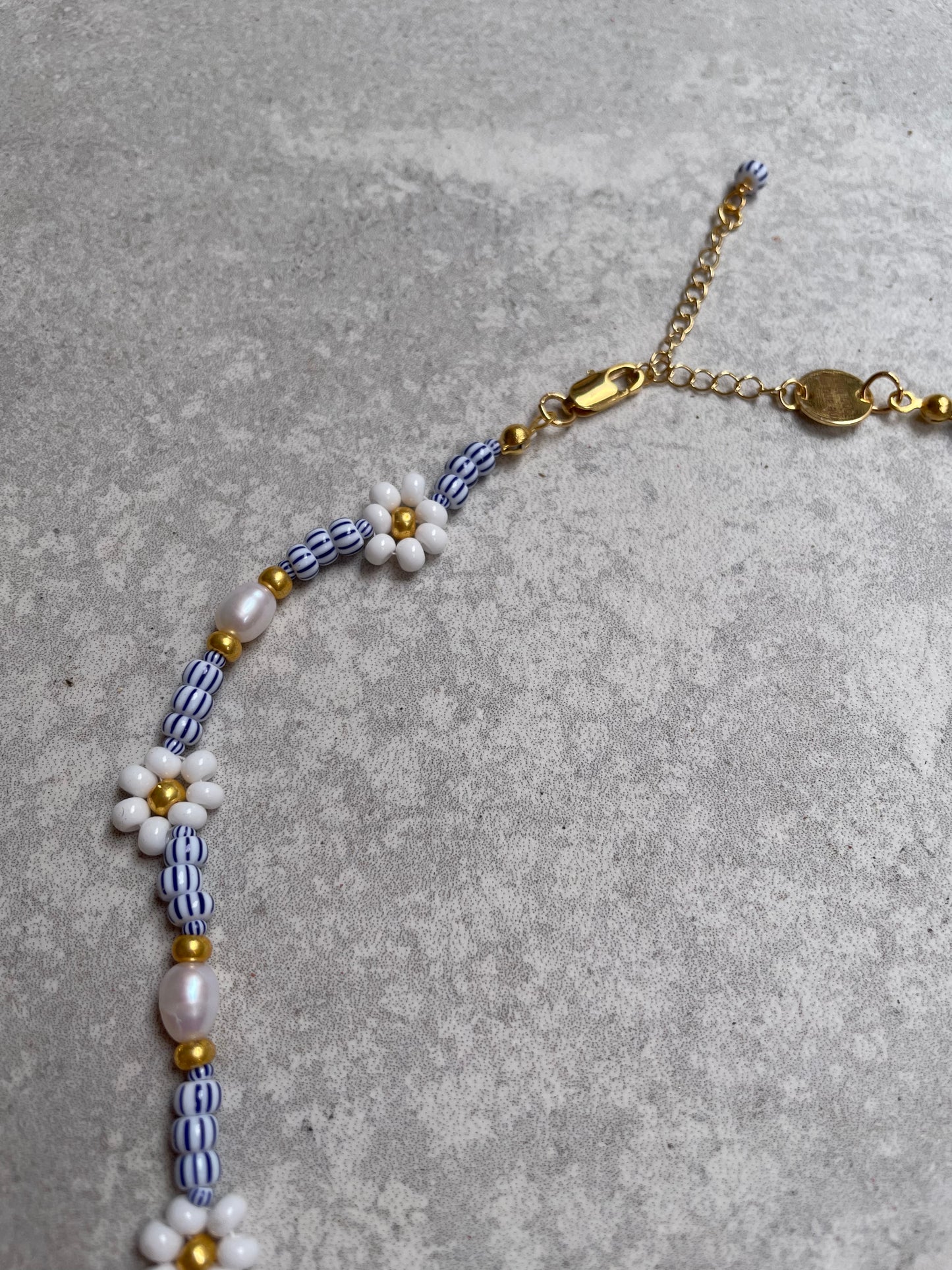 Sailor flower pearl necklace