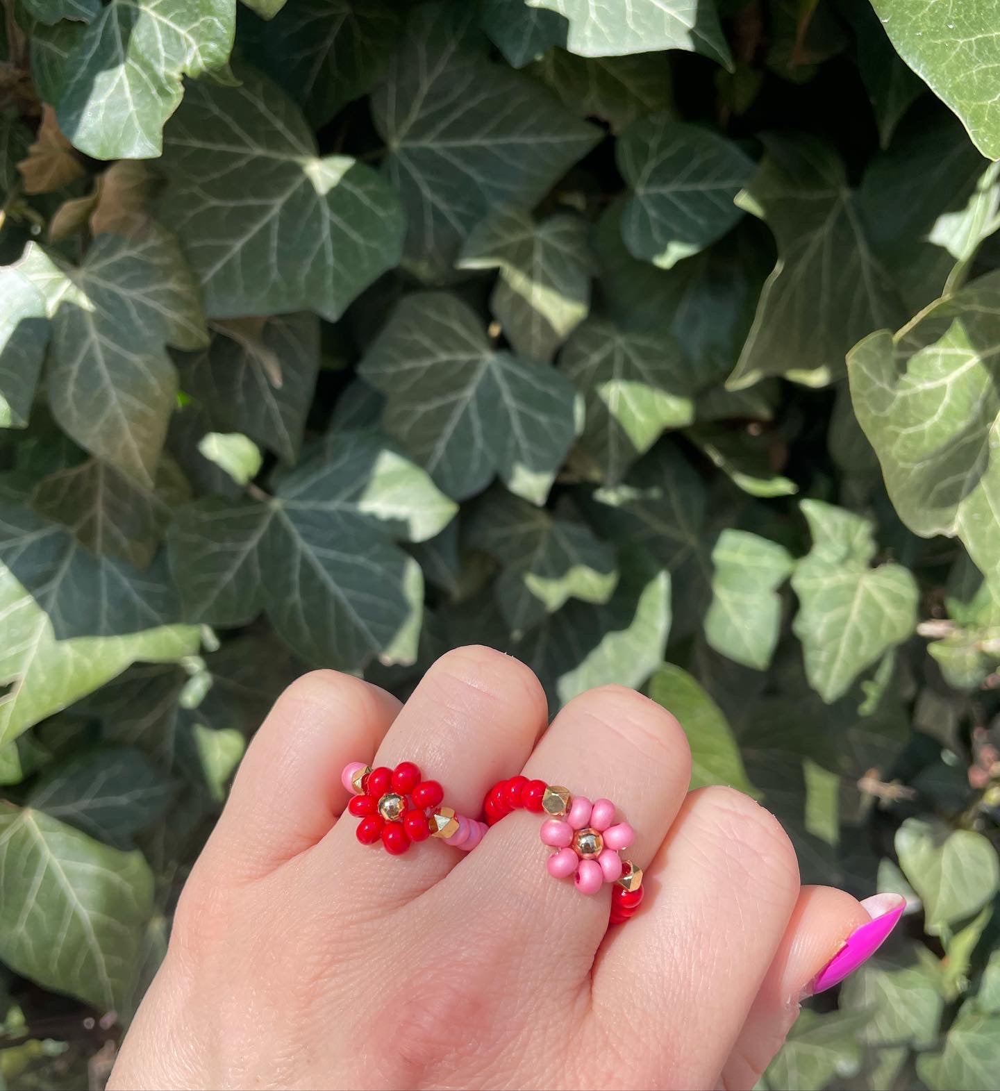 Flower rings - set of two