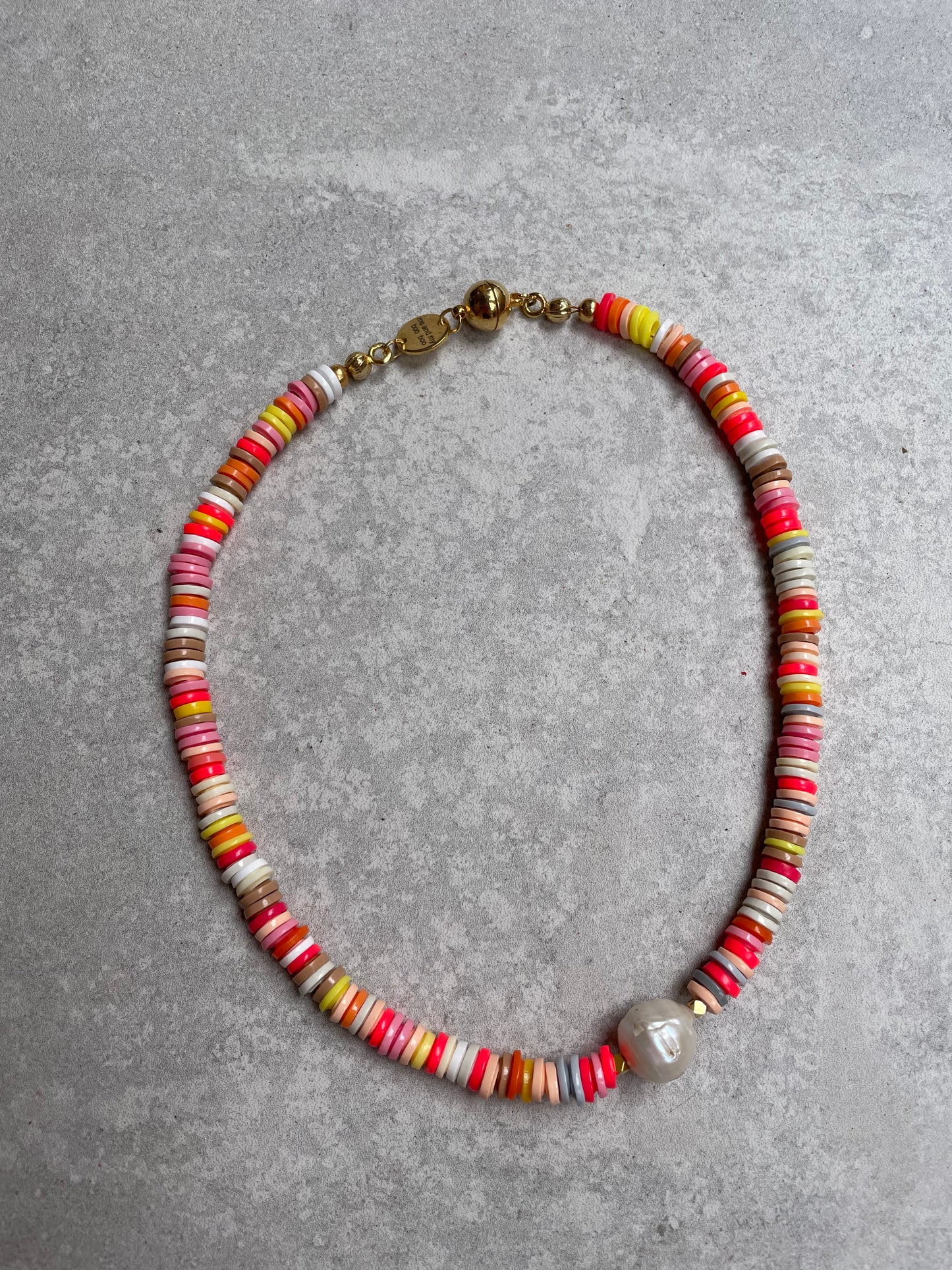 Peach twist necklace