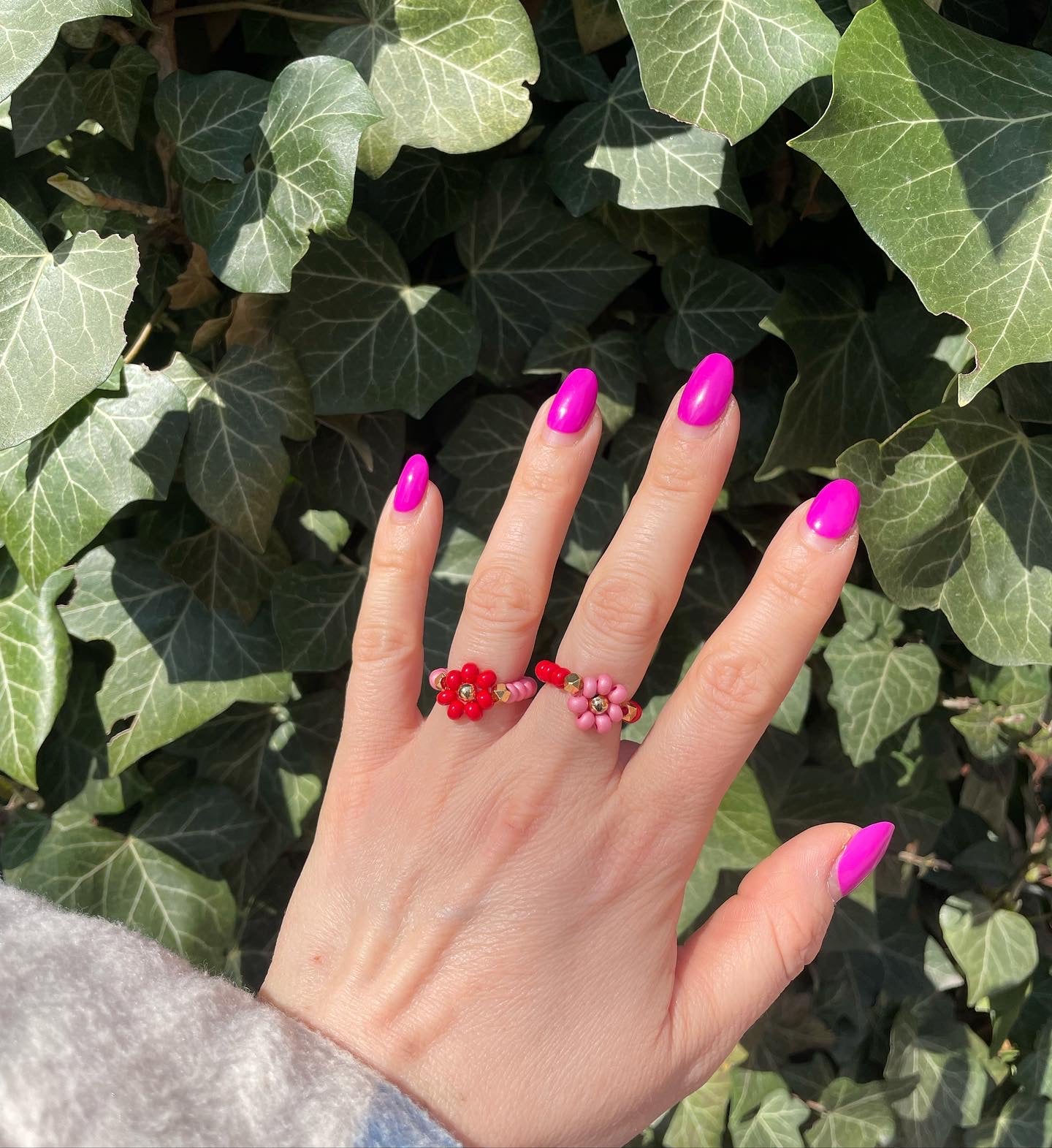 Flower rings - set of two