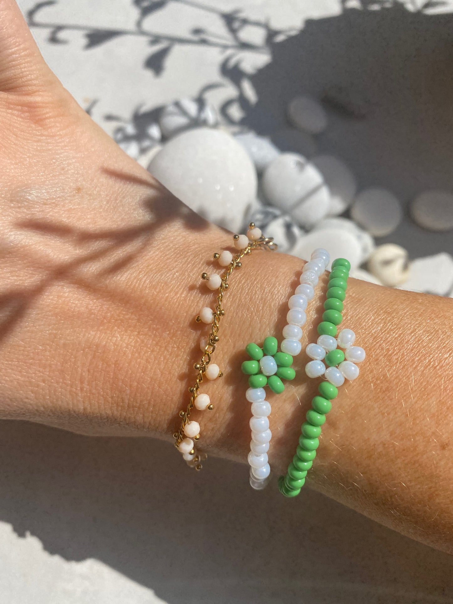 Single flower bracelet - set of two