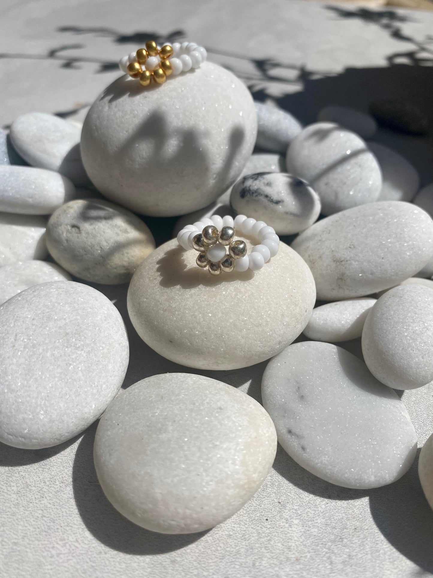 Flower rings - set of two