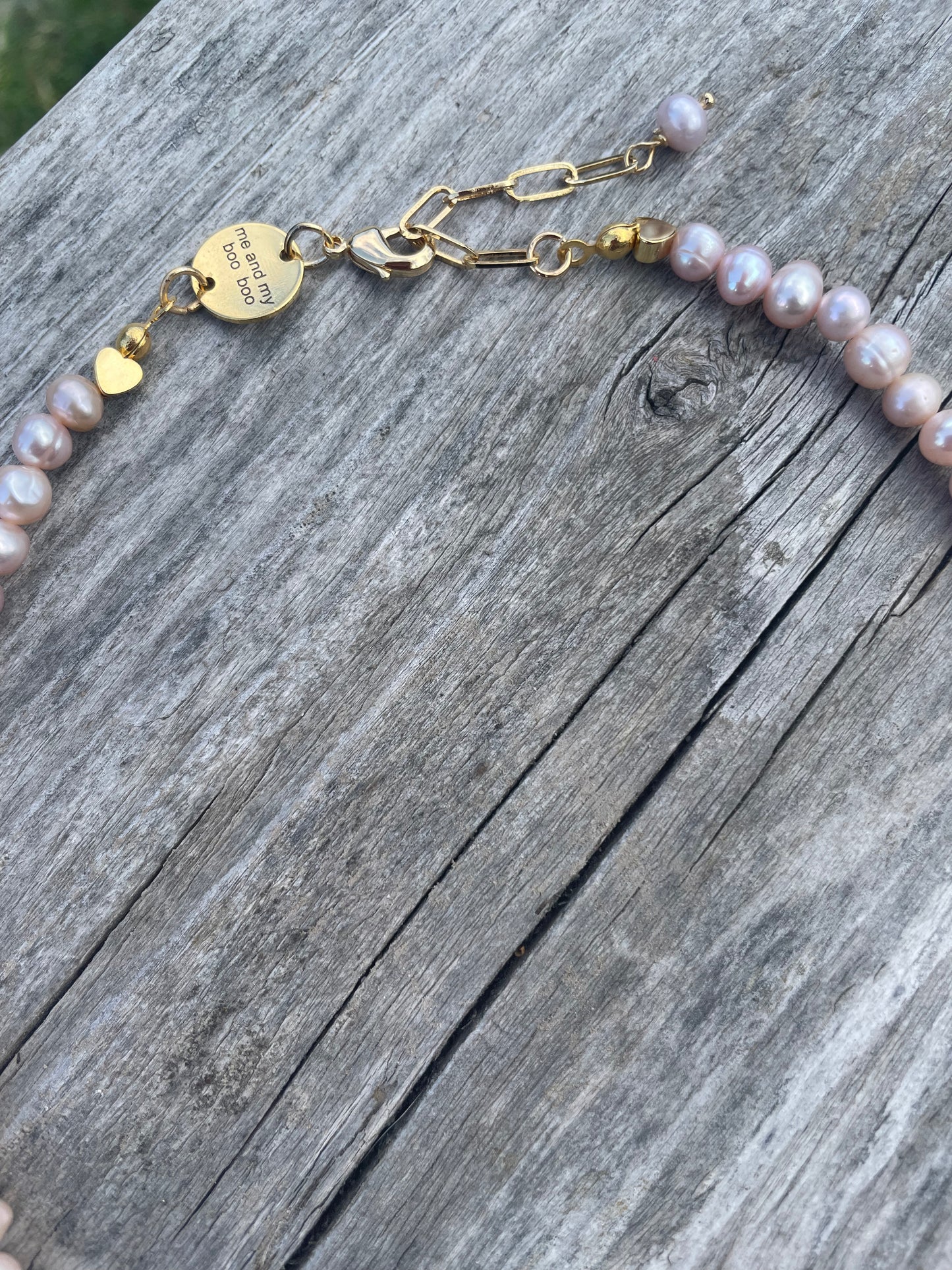 Rose Quartz pearl necklace