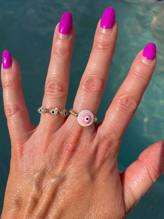 Evil eye ring - set of Two