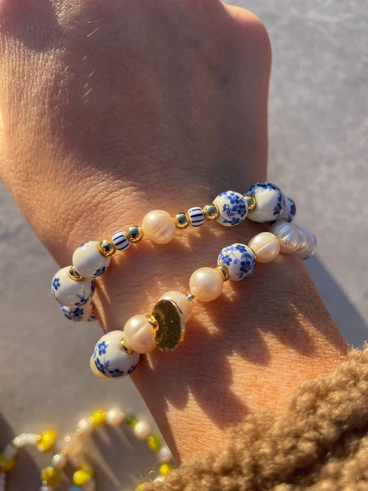 Rosie hand painted floral bracelet