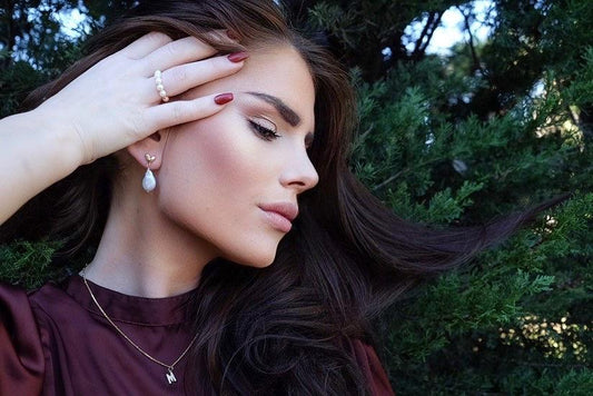 Monika heart pearl earrings