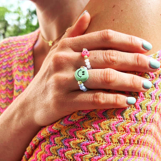 Summer smiley ring