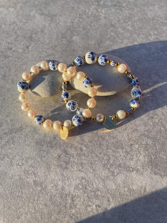 Rosie hand painted floral bracelet