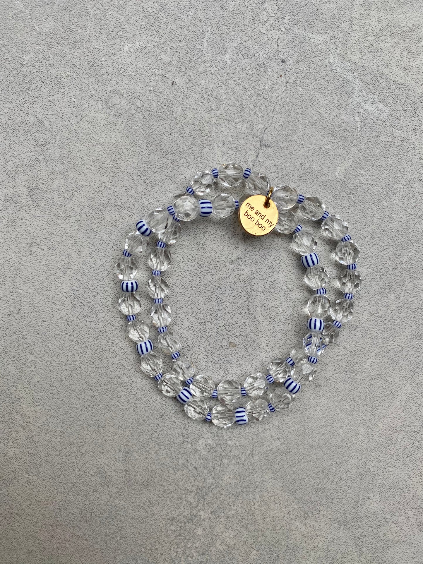 Crystal clear sailor bracelet - set of two