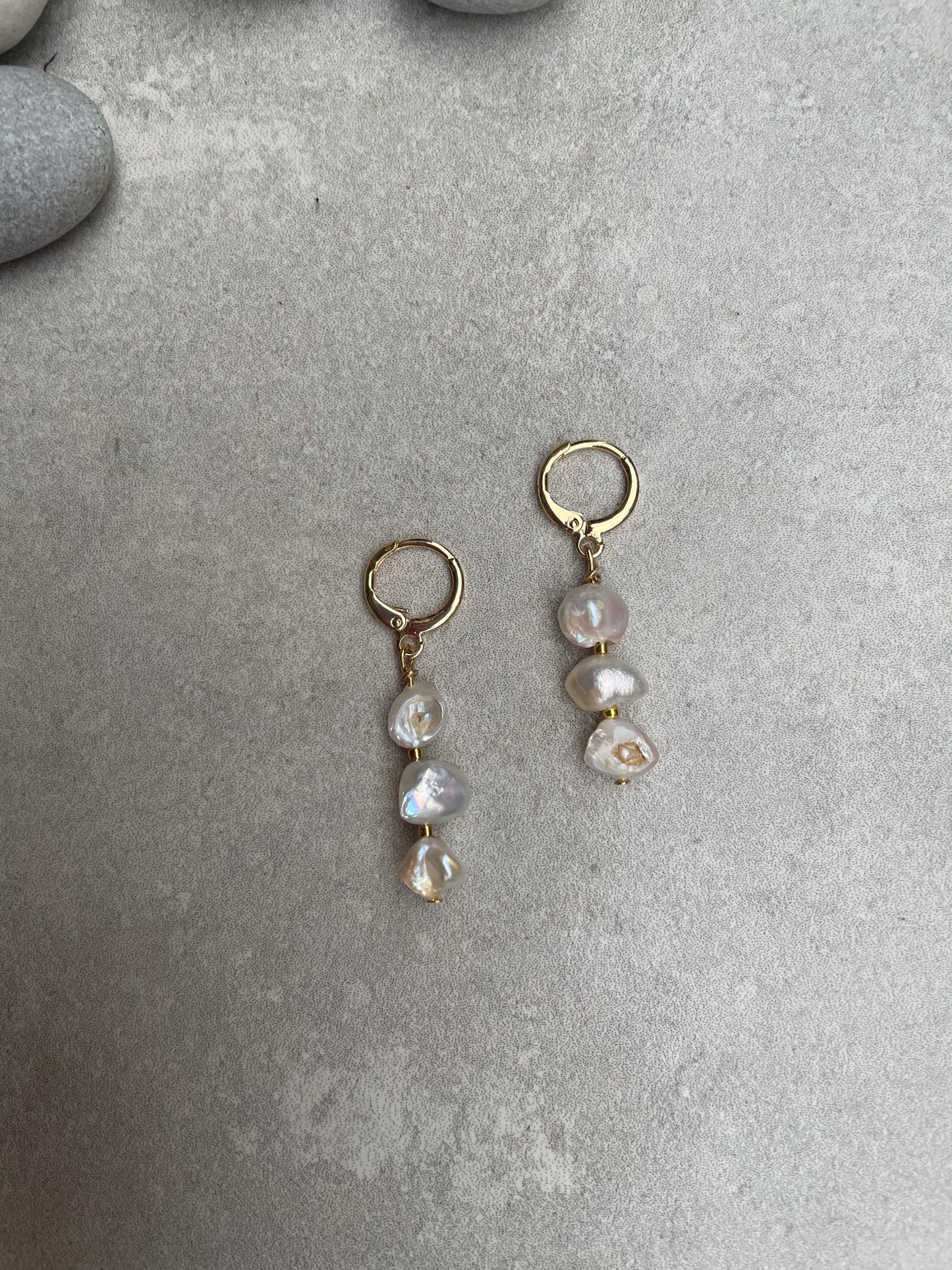 Triple the fun Keishi earrings