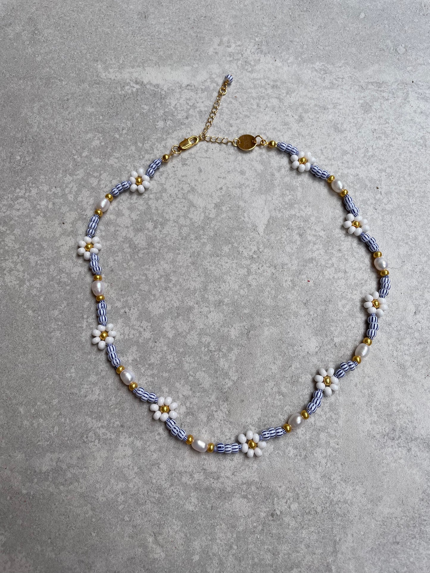 Sailor flower pearl necklace