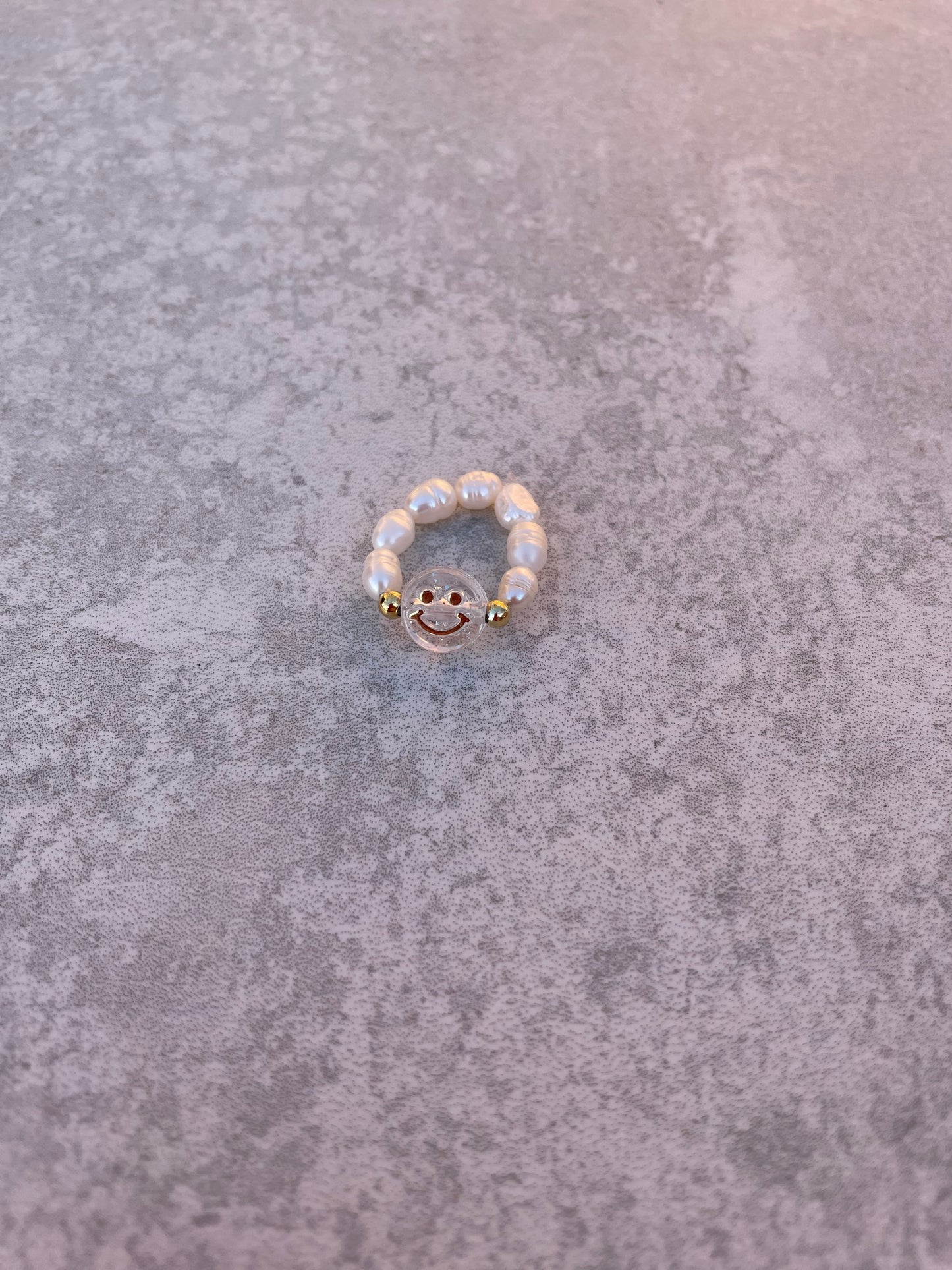 Smiley  freshwater pearl ring