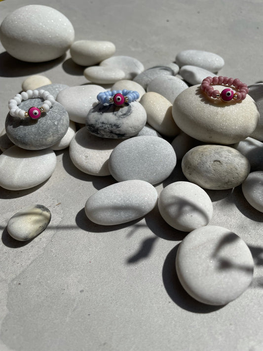 Evil eye pastell ring