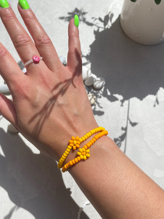 Single flower bracelet - Set of two