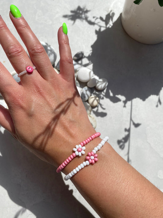 Single flower bracelet - Set of two