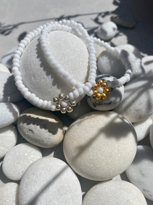 Single flower bracelet - set of two