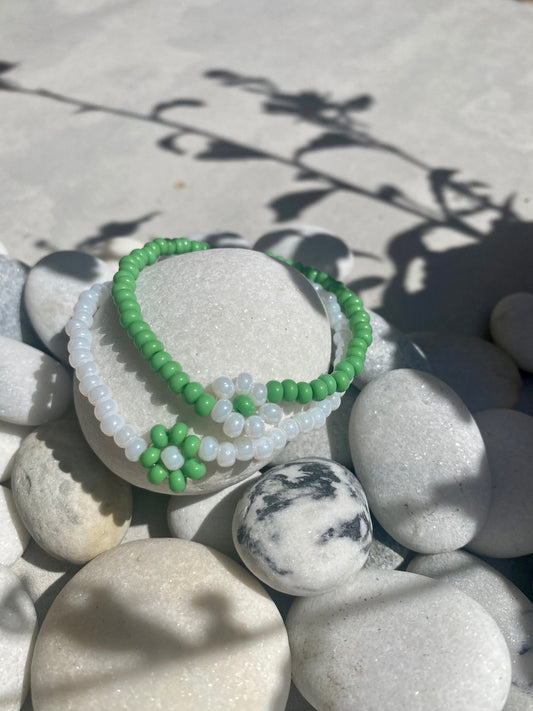 Single flower bracelet - set of two