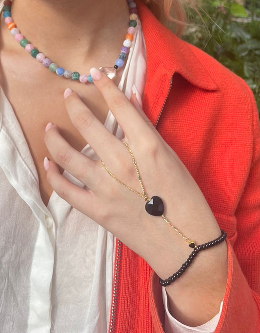 Onyx in my heart hand jewelry